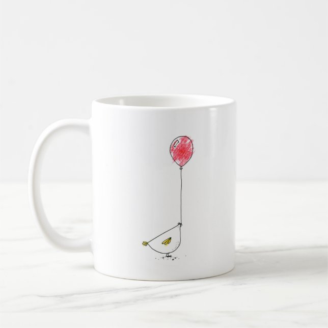 Hühnchen mit Ballonskizze Kaffeetasse (Links)