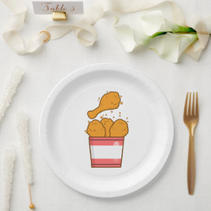 Hühnchen mit Eimer Pappteller