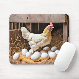 Hühnchen mit weißen Eiern Mousepad