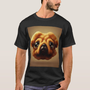 Hühnchen-Nugget-Mops-Süßer-Hundegesicht-Digitalkun T-Shirt