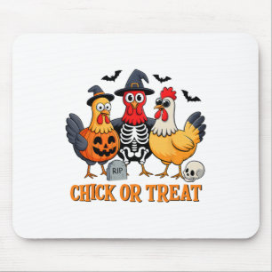 Hühnchen oder Behandeln Lustiges Hühner-Halloween- Mousepad
