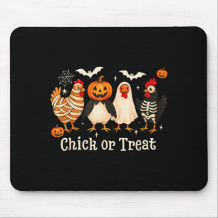 Hühnchen oder Streich lustiges Hühner-Halloween-Ko Mousepad