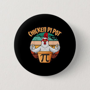 Hühnchen Pot Pi Bekleidung Pi Tag Vintage Retro Ma Button