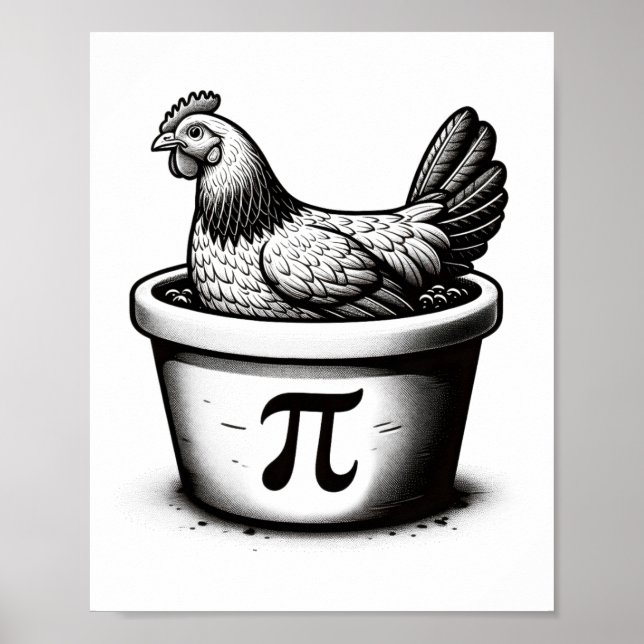 Hühnchen-Pot-Pie-Lustiger-Mathe-Witz-Hühnchen-Pot- Poster (Vorne)