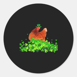 Hühnchen St Patricks Day Hühnerliebhaber Irischer  Runder Aufkleber