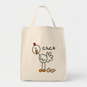 Hühnchen-Stick-Figure-T-Shirts und Geschenke Tragetasche