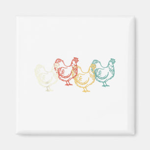 Hühnchen Vintag T Shirt Geflügel Bauer Geschenke Magnet