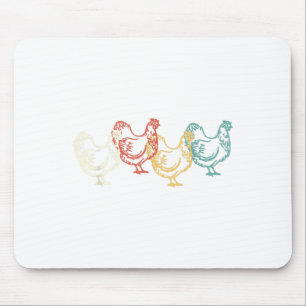 Hühnchen Vintag T Shirt Geflügel Bauer Geschenke Mousepad