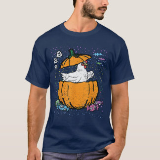 Hühnenkürbis Halloween-Kostümfarmertrick T-Shirt