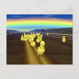 Hühner auf der Straße Postkarte