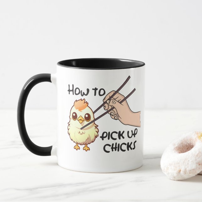 Hühner aufheben tasse (Mit Donut)