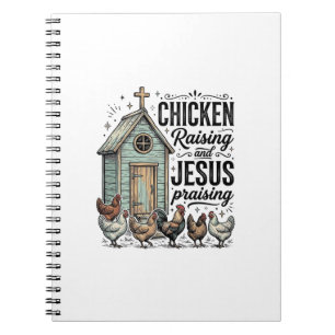 Hühner aufziehendes Jesus preisendes Vintage-Farm- Notizblock