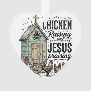 Hühner aufziehendes Jesus preisendes Vintage-Farm- Ornament