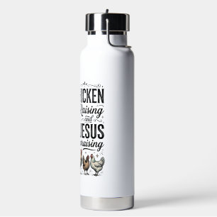 Hühner aufziehendes Jesus preisendes Vintage-Farm- Trinkflasche