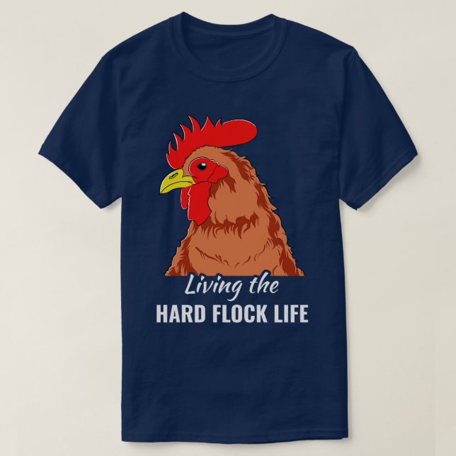 Hühner-Bauer Funny Backyard Hühner Hard Flock L T-Shirt (Design vorne)