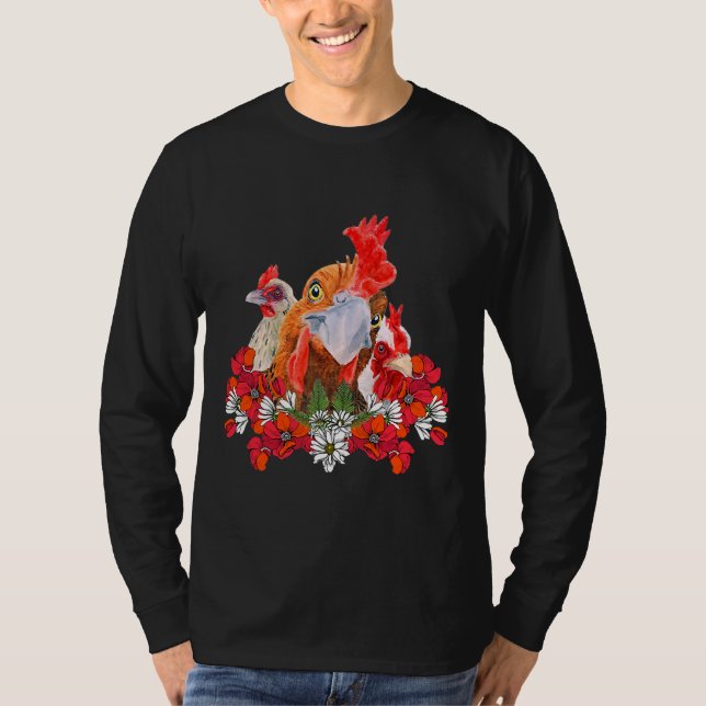 Hühner-Blume-Blumenkruster T-Shirt (Vorderseite)