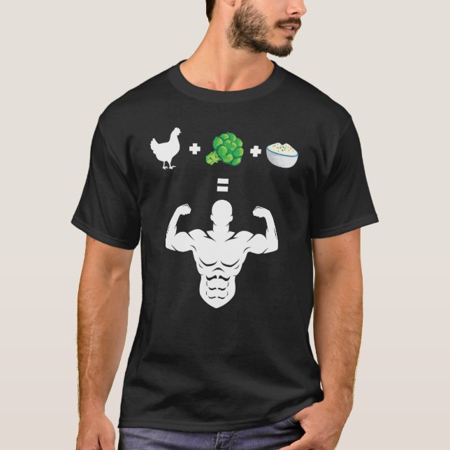 Hühner Broccoli Rice Bodybuilder Fun Broccoli Lov T-Shirt (Vorderseite)