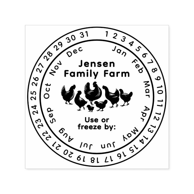 Hühner Dauerkalender Frische Datum Permastempel (Design)
