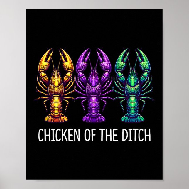 Hühner der Ditch - Mardi Gras Cajun Kraubfisch - Poster (Vorne)