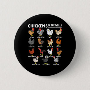 Hühner der Welt Farm Tierliebhaber Bildung Button