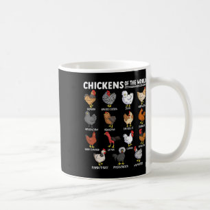 Hühner der Welt Farm Tierliebhaber Bildung Kaffeetasse