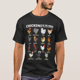 Hühner der Welt Farm Tierliebhaber Bildung T-Shirt