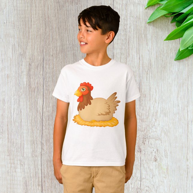 Hühner, die auf Niedlichen Nestbaum sitzen T-Shirt (Von Creator hochgeladen)