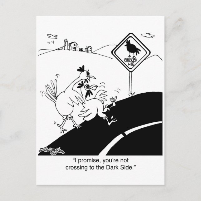 Hühner, die nicht auf die Ferne überqueren Postkarte (Vorderseite)