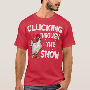 Hühner, die sich durch den Schneeschlitten klopfen T-Shirt