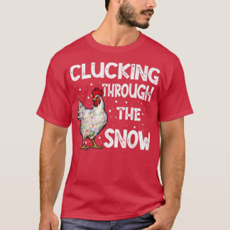 Hühner, die sich durch den Schneeschlitten klopfen T-Shirt