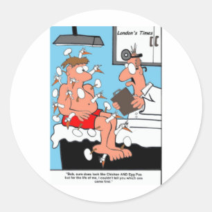 Hühner & Eierpocken Gezwitscher Geschenke T-Shirts Runder Aufkleber