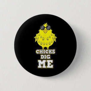 Hühner finden mich cooles Oster-Huhn-Shirt Lustige Button