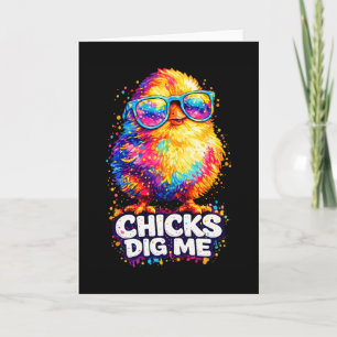 Hühner finden mich lustig Tie Dye Gles Frohen Oste Karte