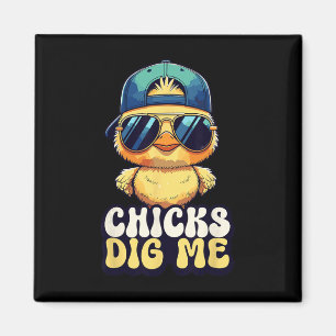 Hühner finden mich lustig von Chick Sungles Retro Magnet