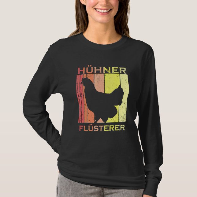 Hühner flüstern Vintagen Bauer Hühnchen T-Shirt (Vorderseite)