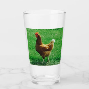 Hühner Funny Brown Green Glass Cup Glas