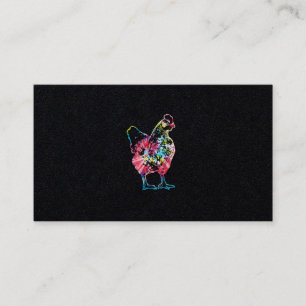 Hühner-Gefärbte Krawatte Hippie Geflügel Bauer  Visitenkarte