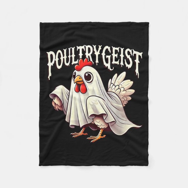 Hühner-Geist Ultrygeist Lustiger Halloween-Bauer  Fleecedecke (Vorderseite)