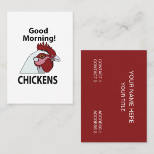 Hühner Guten Morgen lustiges Hühnchen Visitenkarte