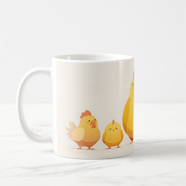 Hühner (Hähnchen, Hühner und Küken) Kaffeetasse (Links)