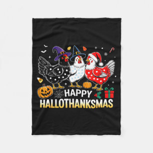 Hühner Halloween Erntedankfest Lustig Frohe Hallot Fleecedecke
