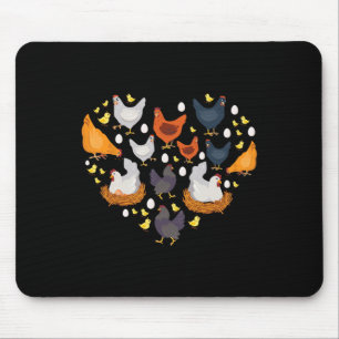 Hühner Herz Liebe Hühnerdame Frauen Männer Kinder Mousepad
