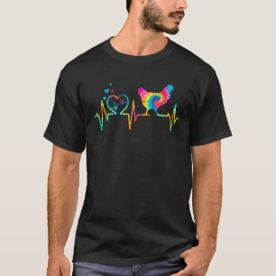 Hühner-Herzschlag-Tie-Dye-Herz-Ei-Farm T-Shirt