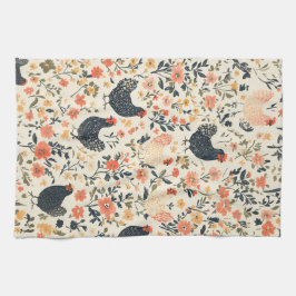 Hühner, Hühner \ Blume Hütte Geschirrtuch