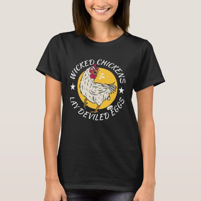Hühner-Hühner-Lay-devidierte Eier Hühnerfarm T-Shirt (Vorderseite)