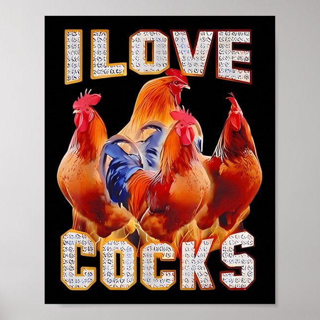 Hühner I Liebe S Poster (Vorne)