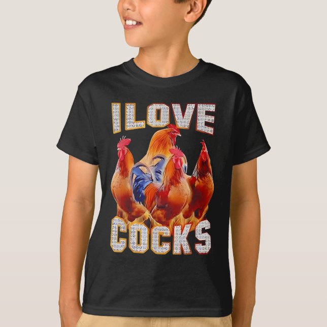 Hühner I Liebe S T-Shirt (Vorderseite)