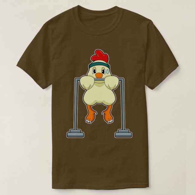 Hühner in der Fitness Pullups T-Shirt (Design vorne)