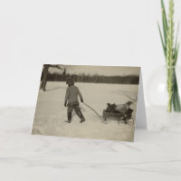 Hühner in der Schnee-Gruß-Karte