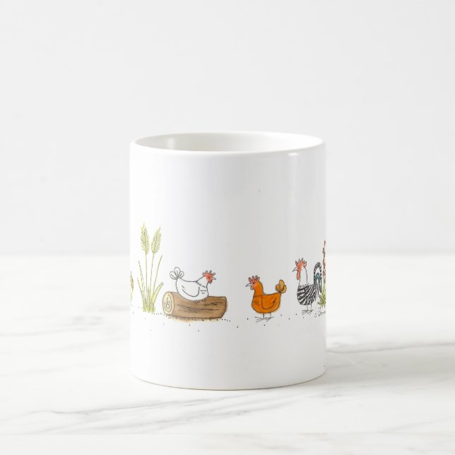 Hühner in der Wiesen-Tasse Kaffeetasse (Mittel)